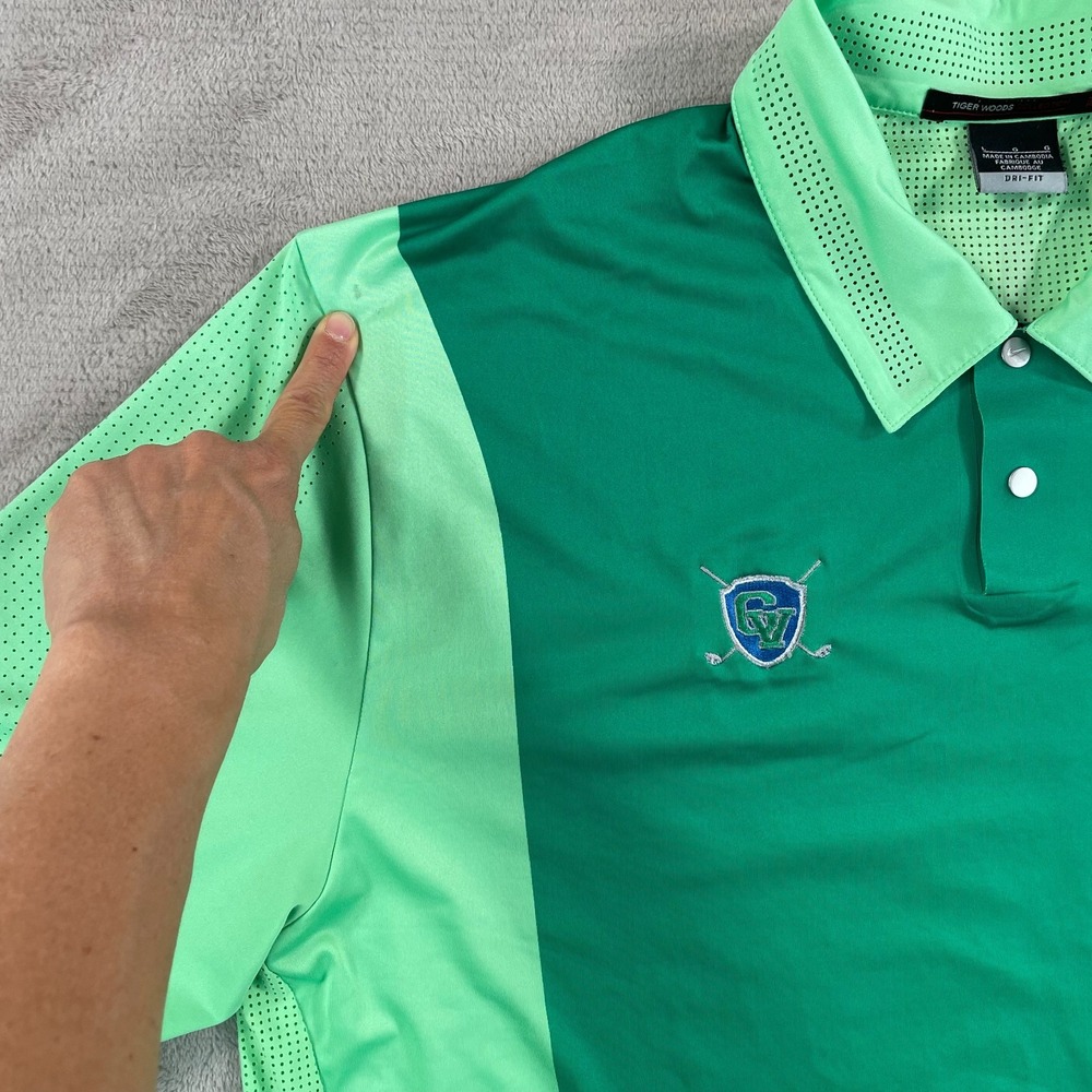 Nike Tiger Woods TW x Green Valley Country‎ Club Print Polo Shirt Men Large Golf - Picture 4 of 11